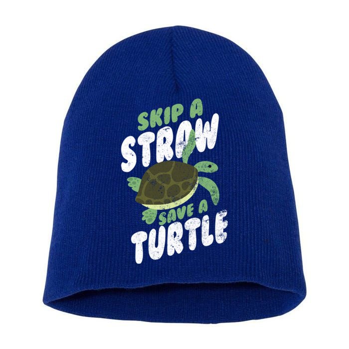 Saving Ocean Life Skip A Straw Save A Turtle Meaningful Gift Short Acrylic Beanie