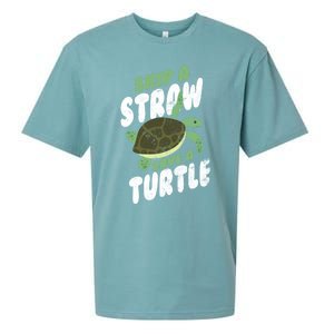 Saving Ocean Life Skip A Straw Save A Turtle Meaningful Gift Sueded Cloud Jersey T-Shirt