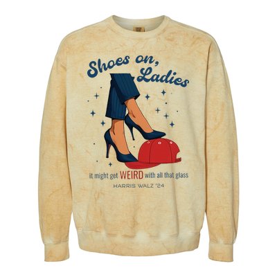 Shoes On Ladies Harris Walz 2024 Colorblast Crewneck Sweatshirt