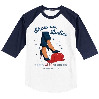 Shoes On Ladies Harris Walz 2024 Baseball Sleeve Shirt