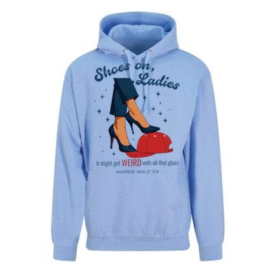 Shoes On Ladies Harris Walz 2024 Unisex Surf Hoodie