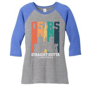 Straight Outta Lumbridge Gift Women's Tri-Blend 3/4-Sleeve Raglan Shirt