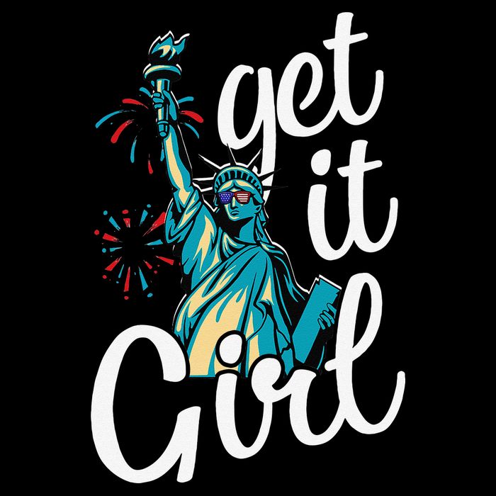 Statue of Liberty Get It American Flag 4th of July Bucket Hat