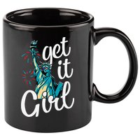 Statue of Liberty Get It American Flag 4th of July 11oz C Handle Ceramic Mug