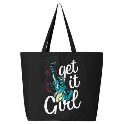 Statue of Liberty Get It American Flag 4th of July 25L Jumbo Tote