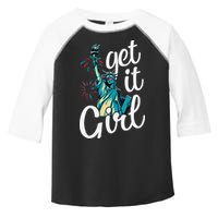 Statue of Liberty Get It American Flag 4th of July Toddler Fine Jersey T-Shirt
