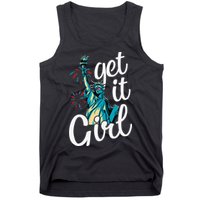 Statue of Liberty Get It American Flag 4th of July Tank Top