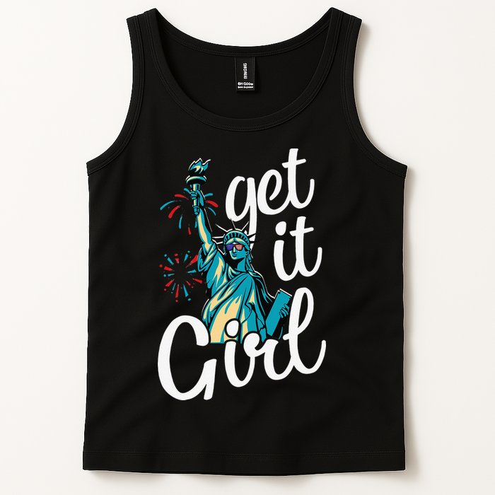 Statue of Liberty Get It American Flag 4th of July Tank Top