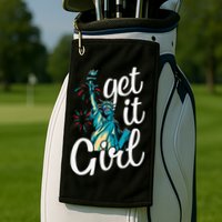Statue of Liberty Get It American Flag 4th of July Golf Towel