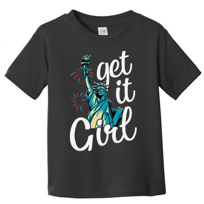 Statue of Liberty Get It American Flag 4th of July Toddler T-Shirt
