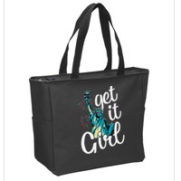 Statue of Liberty Get It American Flag 4th of July Zip Tote Bag