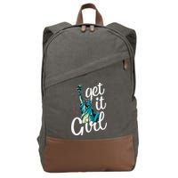 Statue of Liberty Get It American Flag 4th of July Cotton Canvas Backpack
