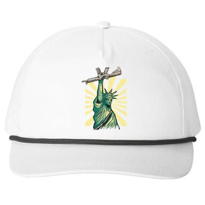 Statue Of Liberty Ar 15 Gun Loving American Snapback Five-Panel Rope Hat