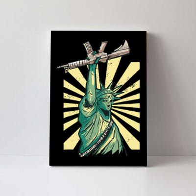 Statue Of Liberty Ar 15 Gun Loving American Canvas