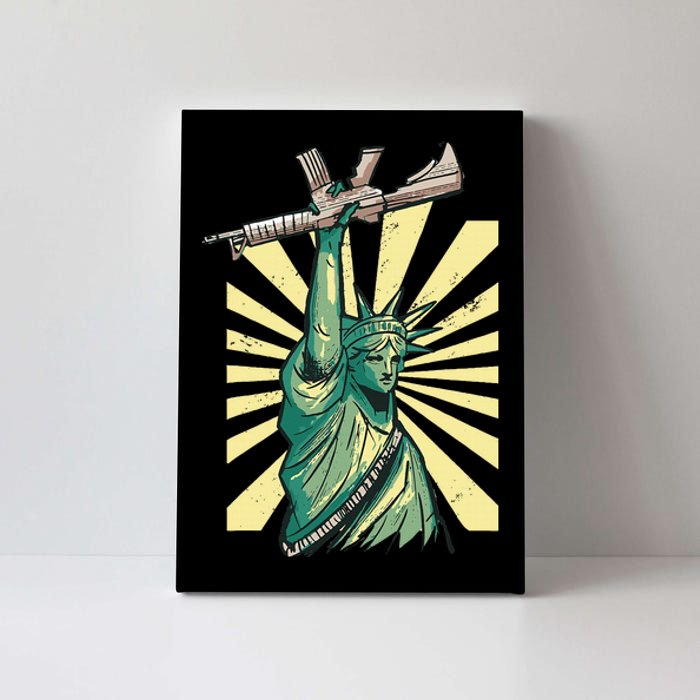 Statue Of Liberty Ar 15 Gun Loving American Canvas