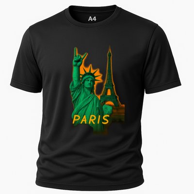 Statue Of Liberty Peace Sign Cooling Performance Crew T-Shirt