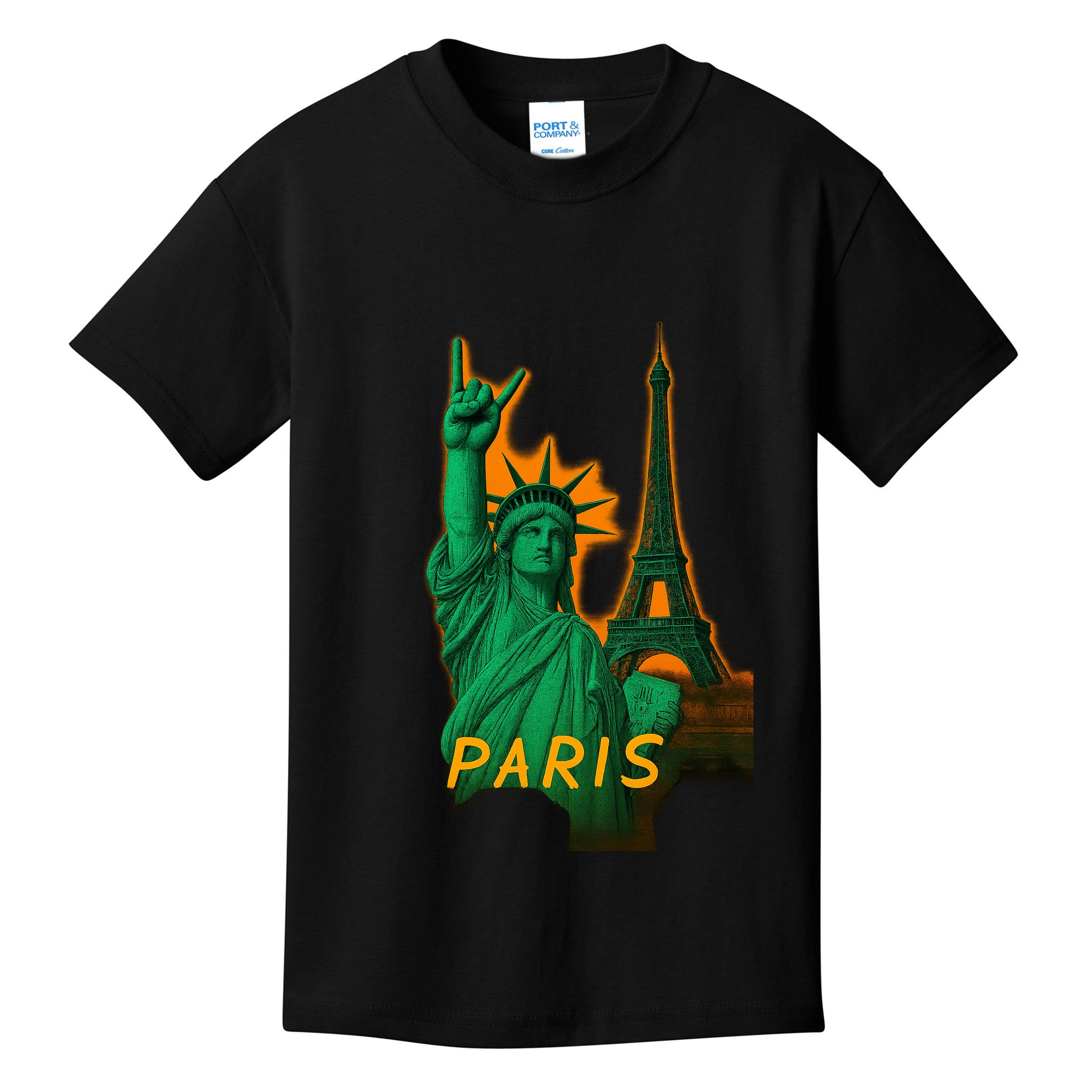 Statue Of Liberty Peace Sign Kids T-Shirt