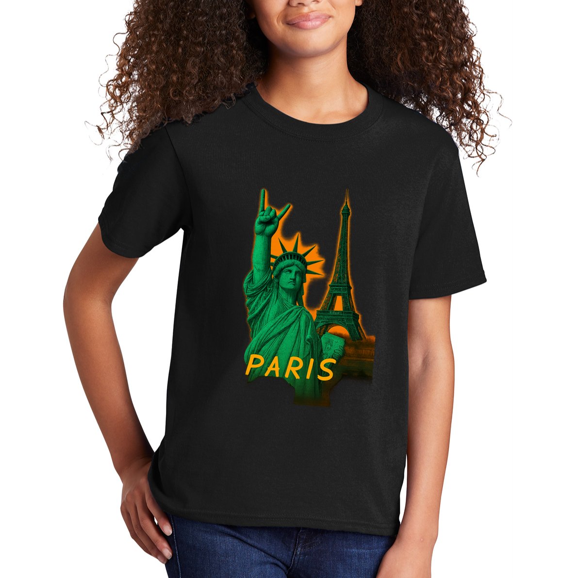 Statue Of Liberty Peace Sign Kids T-Shirt