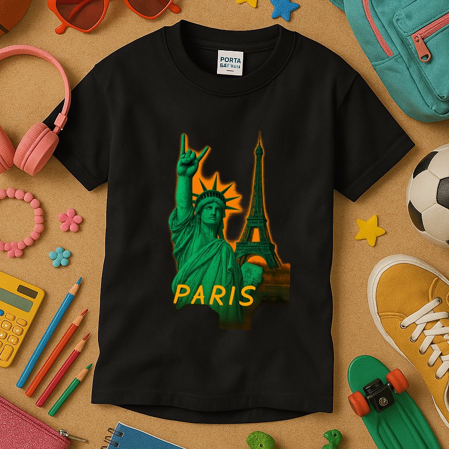 Statue Of Liberty Peace Sign Kids T-Shirt