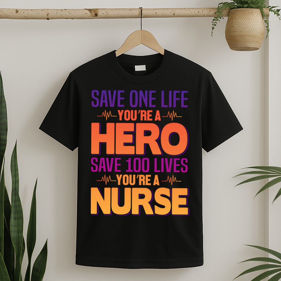 Save One Life You're A Hero Save 100 Lives You're A Nurse T-Shirt