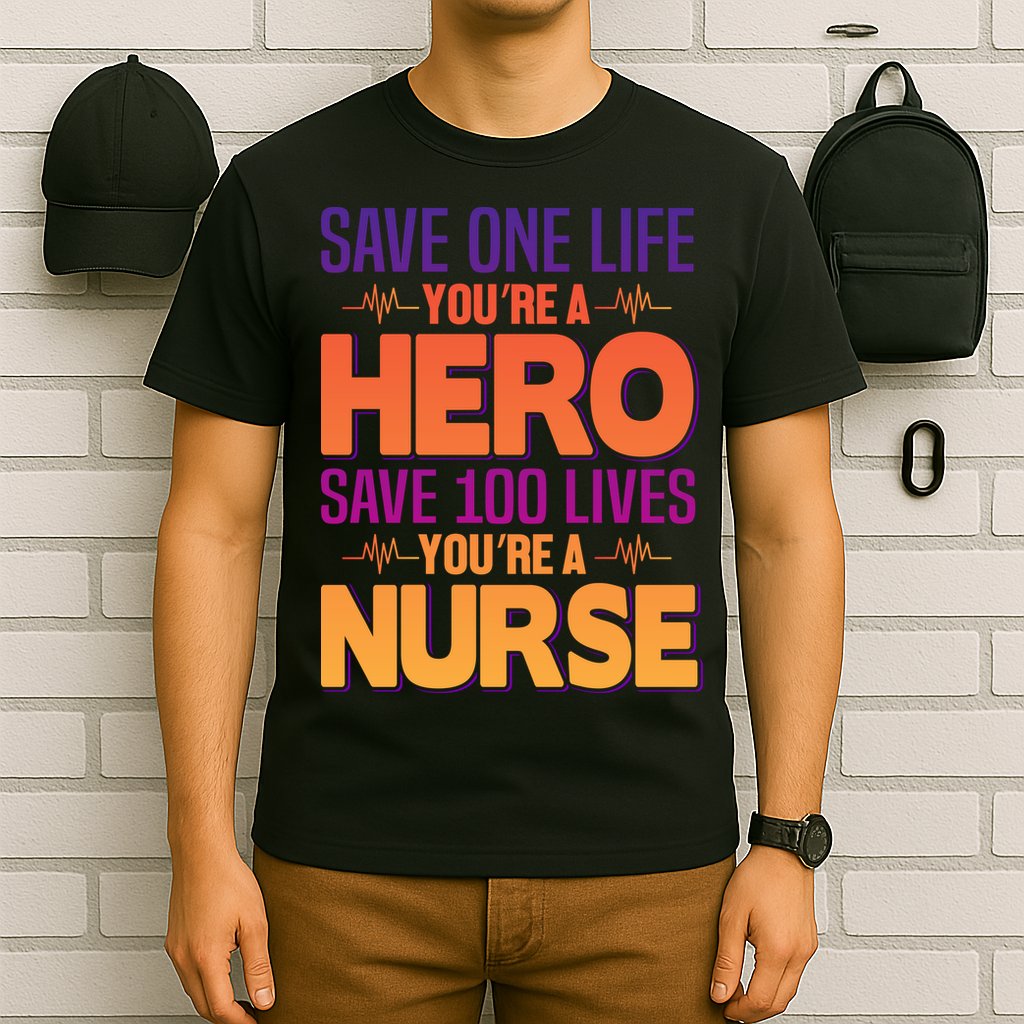 Save One Life You're A Hero Save 100 Lives You're A Nurse T-Shirt