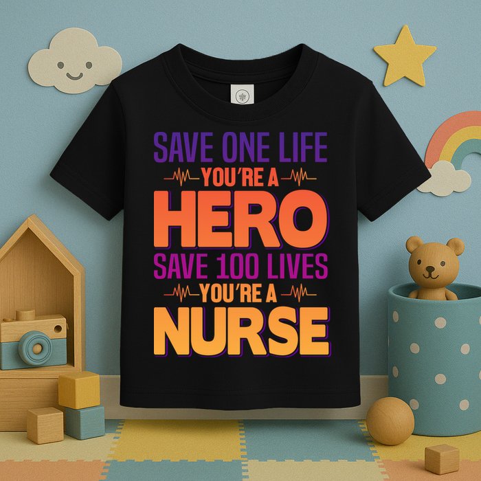 Save One Life You're A Hero Save 100 Lives You're A Nurse Toddler T-Shirt