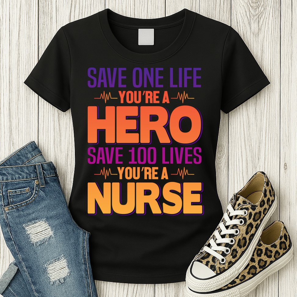 Save One Life You're A Hero Save 100 Lives You're A Nurse Womens T-Shirt