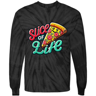 Slice Of Life Cartoon Pizza Tie-Dye Long Sleeve Shirt