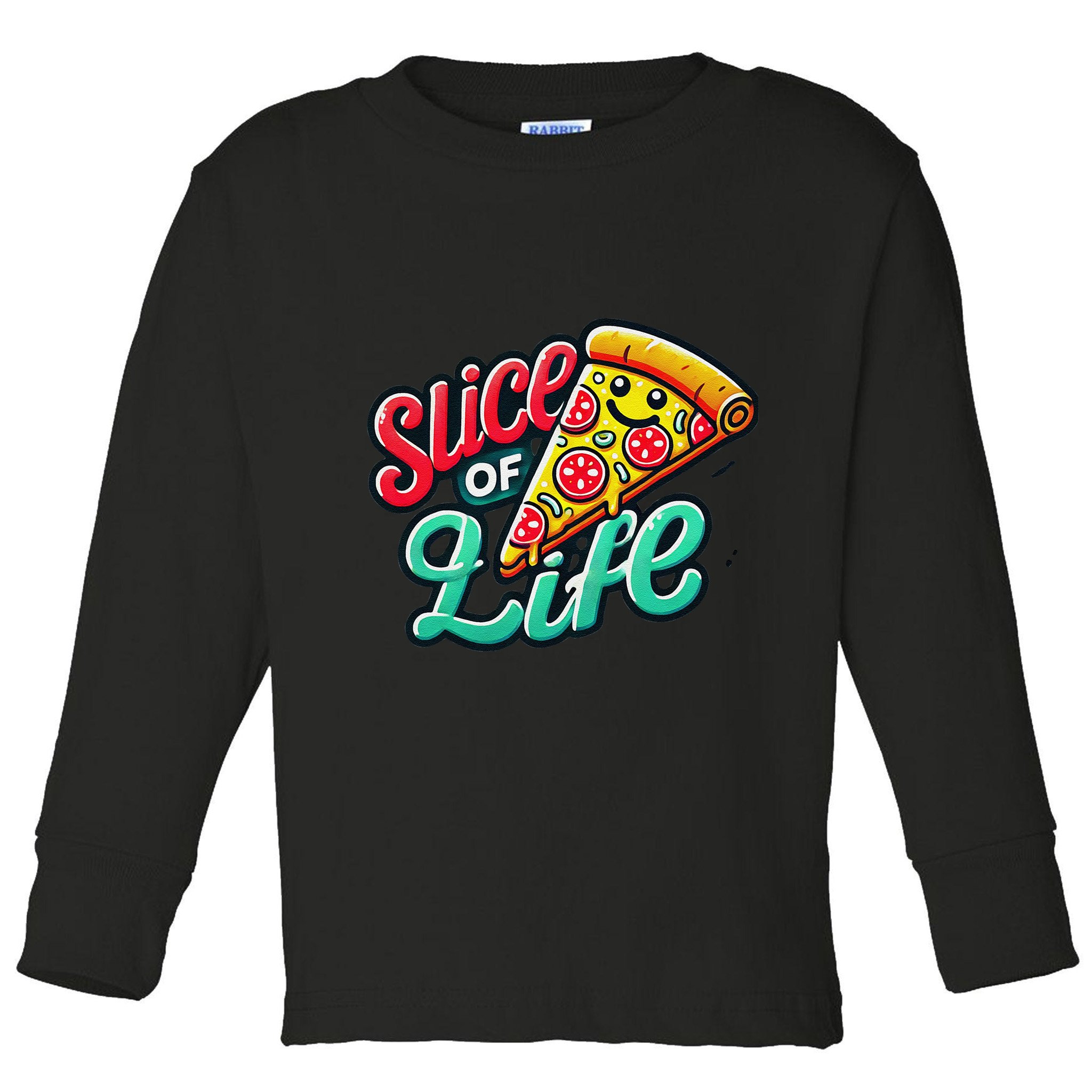Slice Of Life Cartoon Pizza Toddler Long Sleeve Shirt