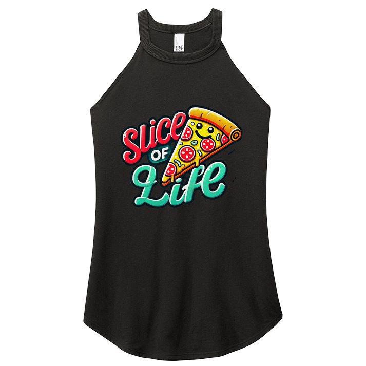 Slice Of Life Cartoon Pizza Women's Perfect Tri Rocker Tank