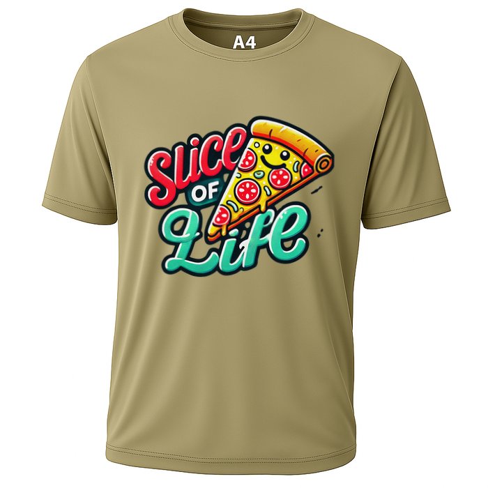 Slice Of Life Cartoon Pizza Cooling Performance Crew T-Shirt
