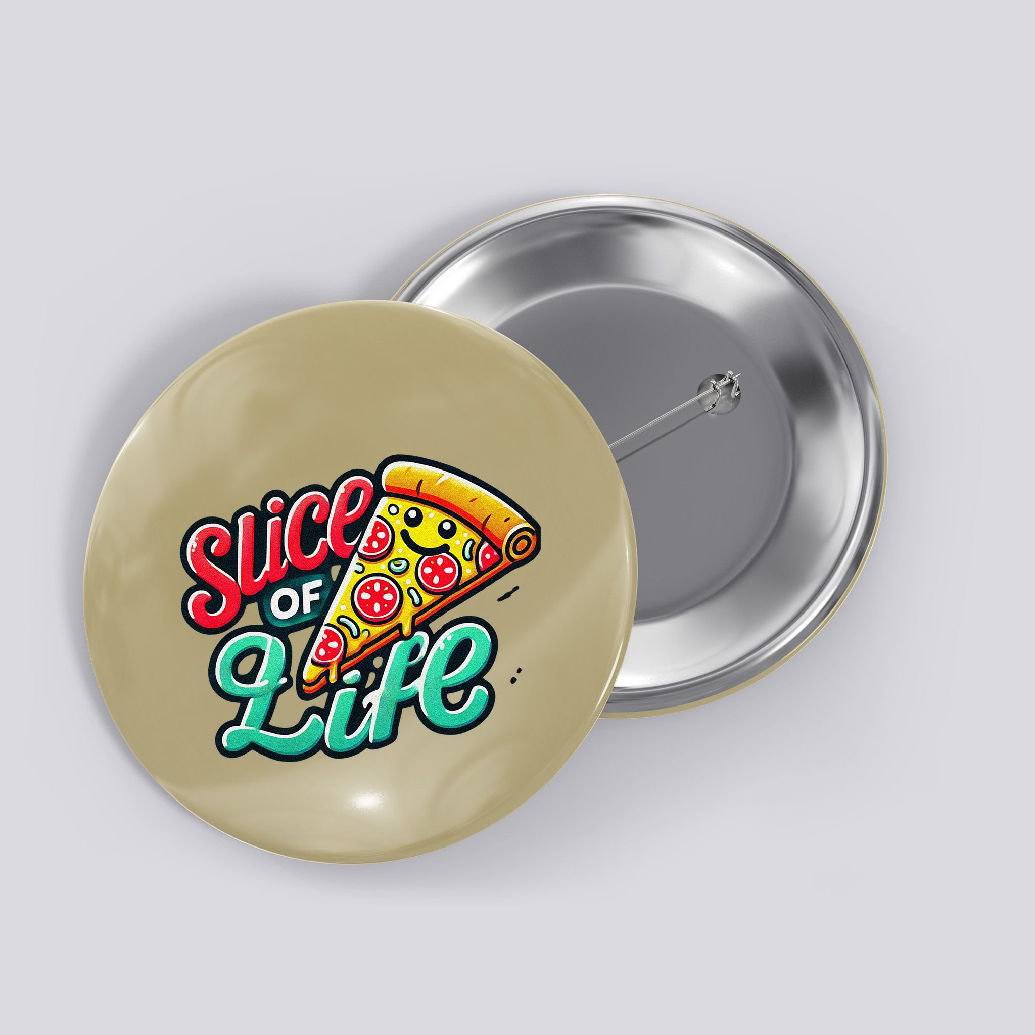 Slice Of Life Cartoon Pizza Button