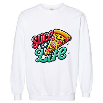 Slice Of Life Cartoon Pizza Garment-Dyed Sweatshirt