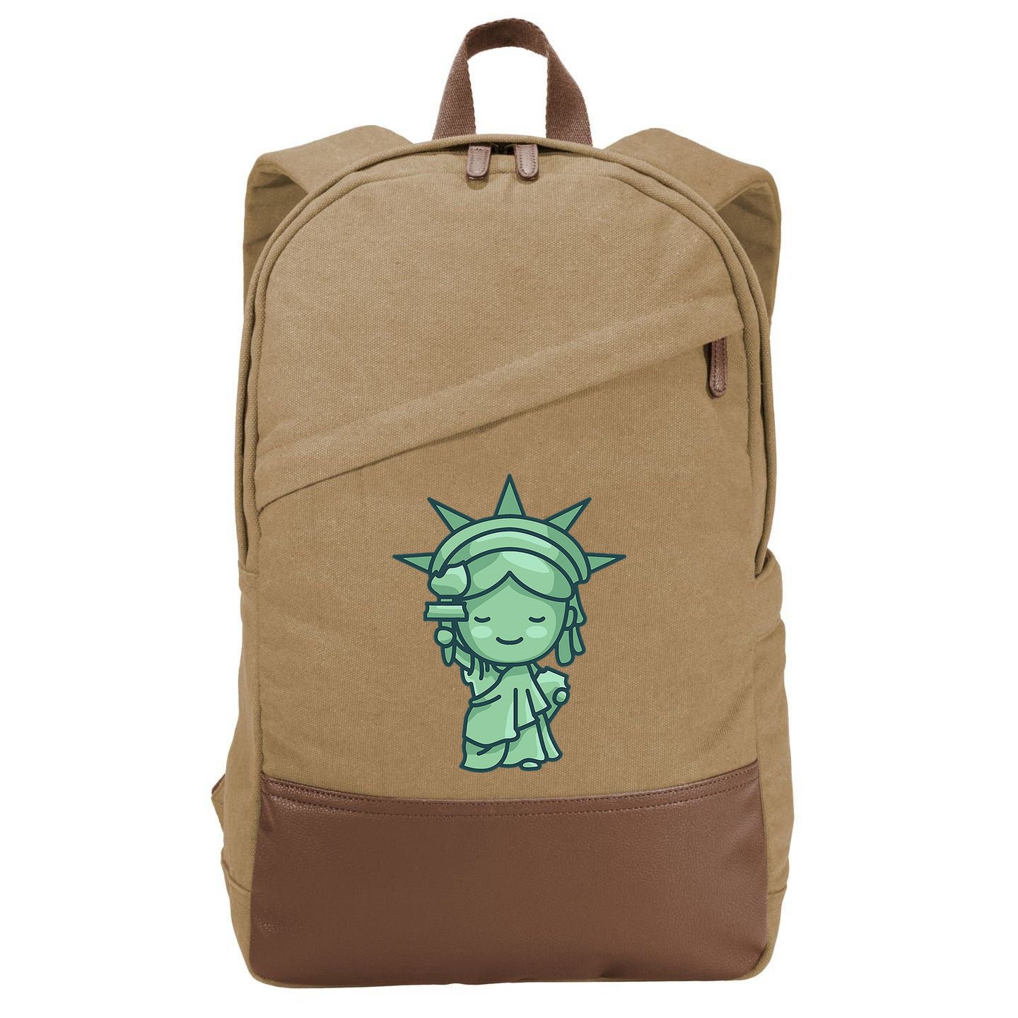 Statue Of Liberty Cute Nyc New York City Manhattan Cotton Canvas Backpack