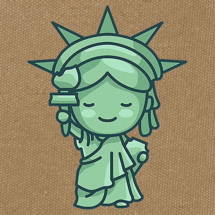 Statue Of Liberty Cute Nyc New York City Manhattan Cotton Canvas Backpack