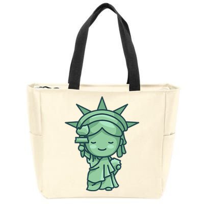 Statue Of Liberty Cute Nyc New York City Manhattan Zip Tote Bag