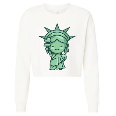 Statue Of Liberty Cute Nyc New York City Manhattan Cropped Pullover Crew