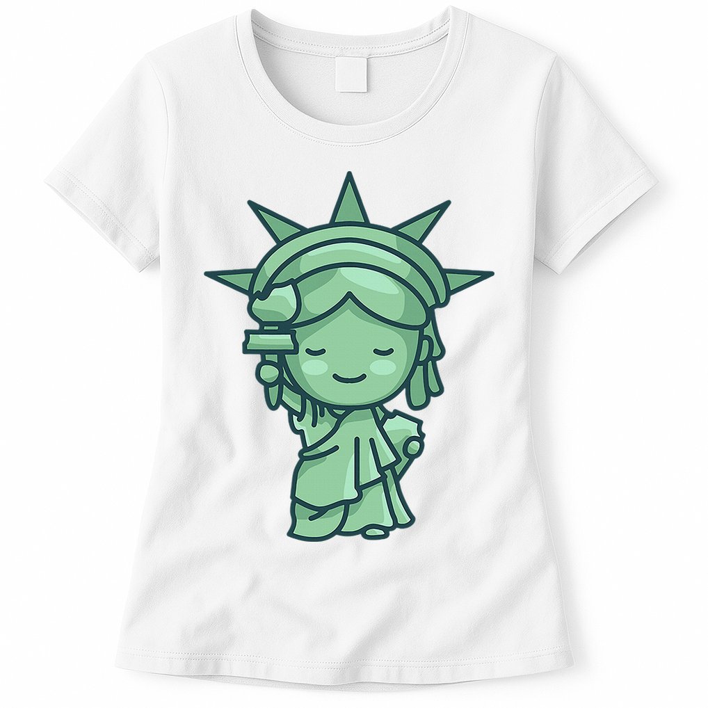 Statue Of Liberty Cute Nyc New York City Manhattan Womens T-Shirt