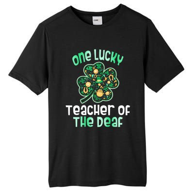 Shamrock One Lucky Teacher One Lucky Teacher Of The Deaf St Gift Tall Fusion ChromaSoft Performance T-Shirt