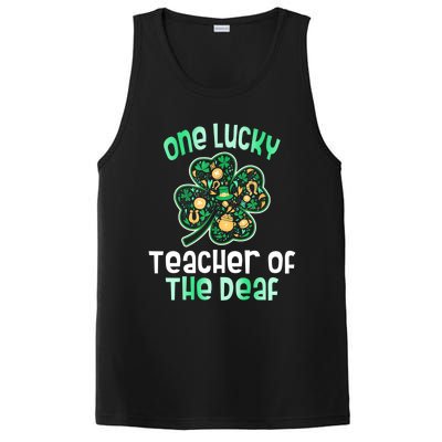 Shamrock One Lucky Teacher One Lucky Teacher Of The Deaf St Gift PosiCharge Competitor Tank