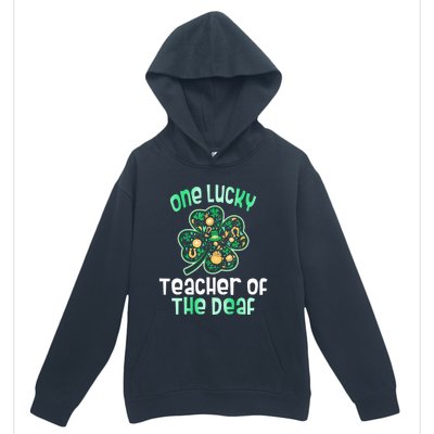 Shamrock One Lucky Teacher One Lucky Teacher Of The Deaf St Gift Urban Pullover Hoodie