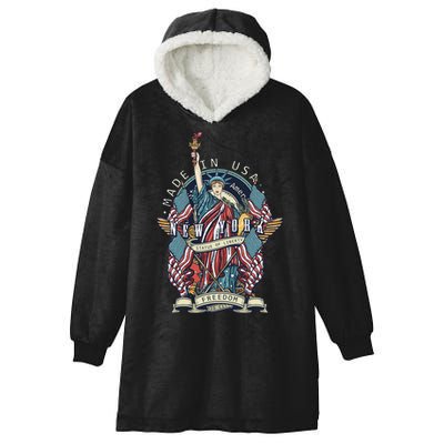 Statue Of Liberty New York Art Hooded Wearable Blanket