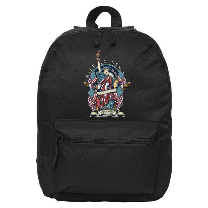 Statue Of Liberty New York Art 16 in Basic Backpack
