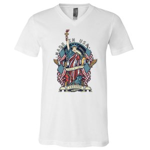 Statue Of Liberty New York Art V-Neck T-Shirt