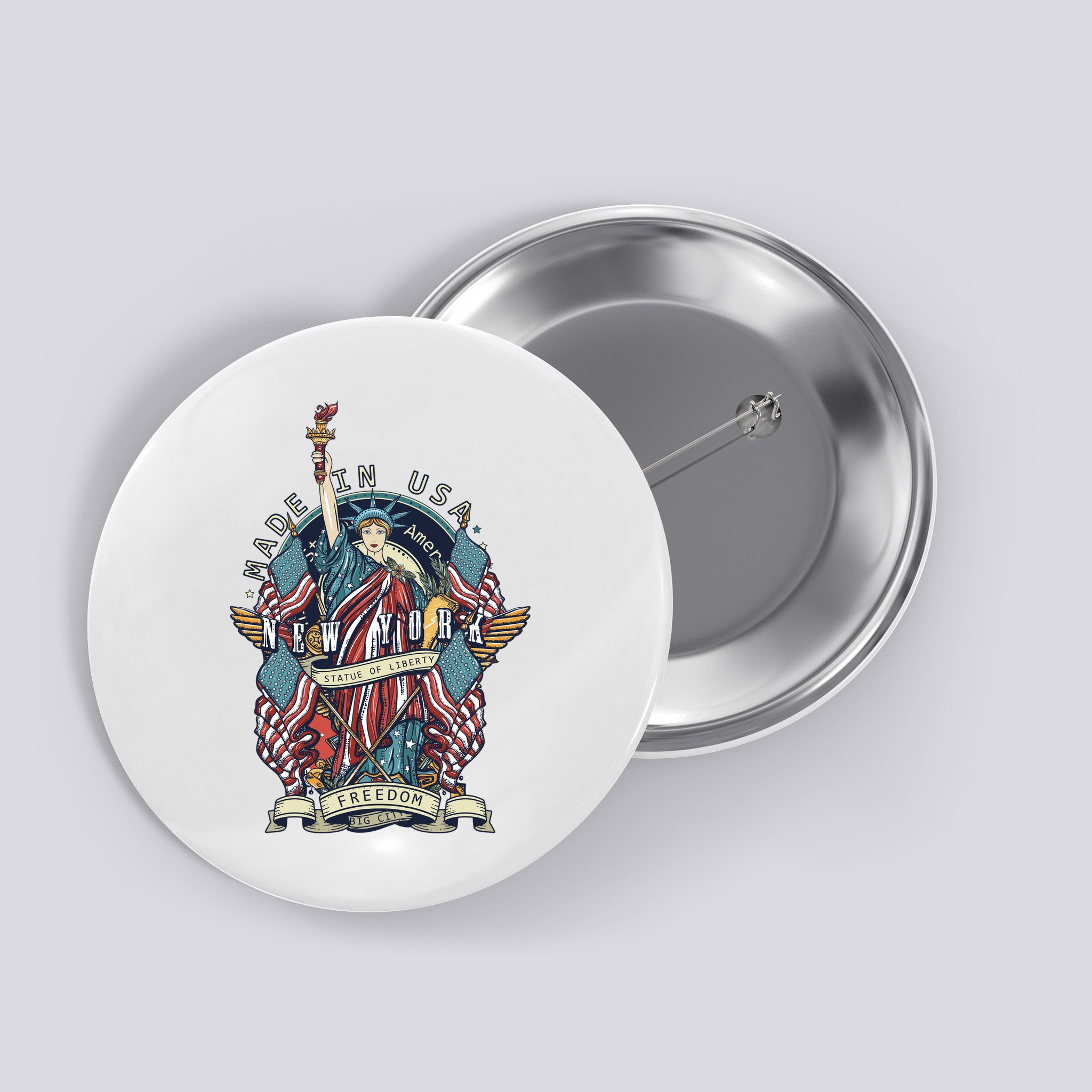 Statue Of Liberty New York Art Button