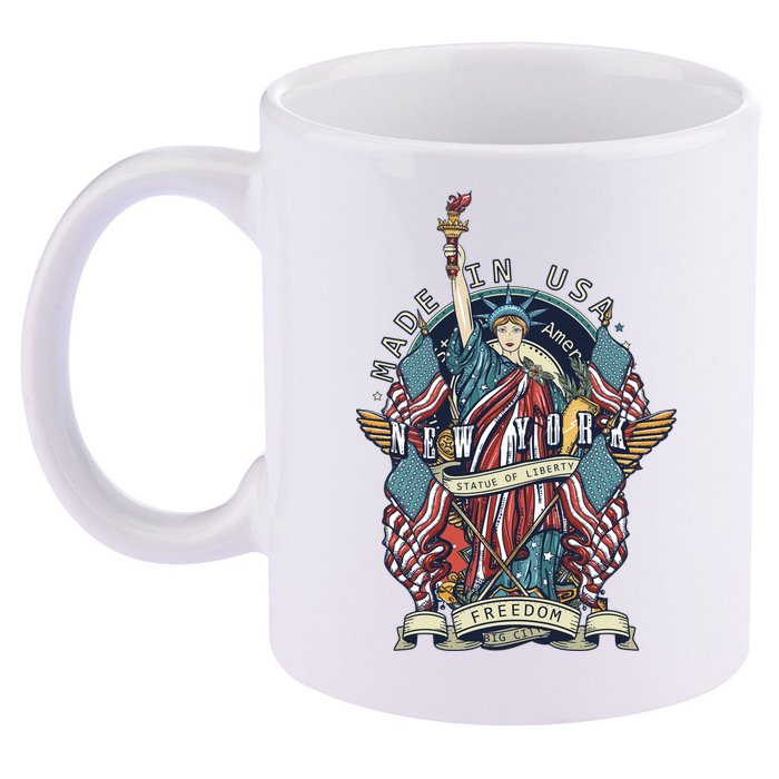 Statue Of Liberty New York Art 11oz C Handle Ceramic Mug