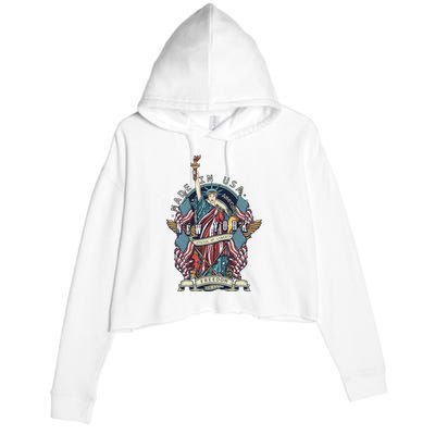 Statue Of Liberty New York Art Crop Fleece Hoodie