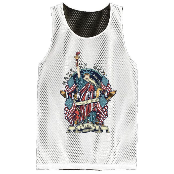 Statue Of Liberty New York Art Mesh Reversible Basketball Jersey Tank