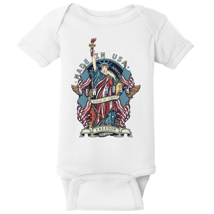 Statue Of Liberty New York Art Baby Bodysuit