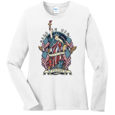 Statue Of Liberty New York Art Ladies Long Sleeve Shirt